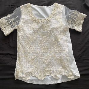 Cute while lace top